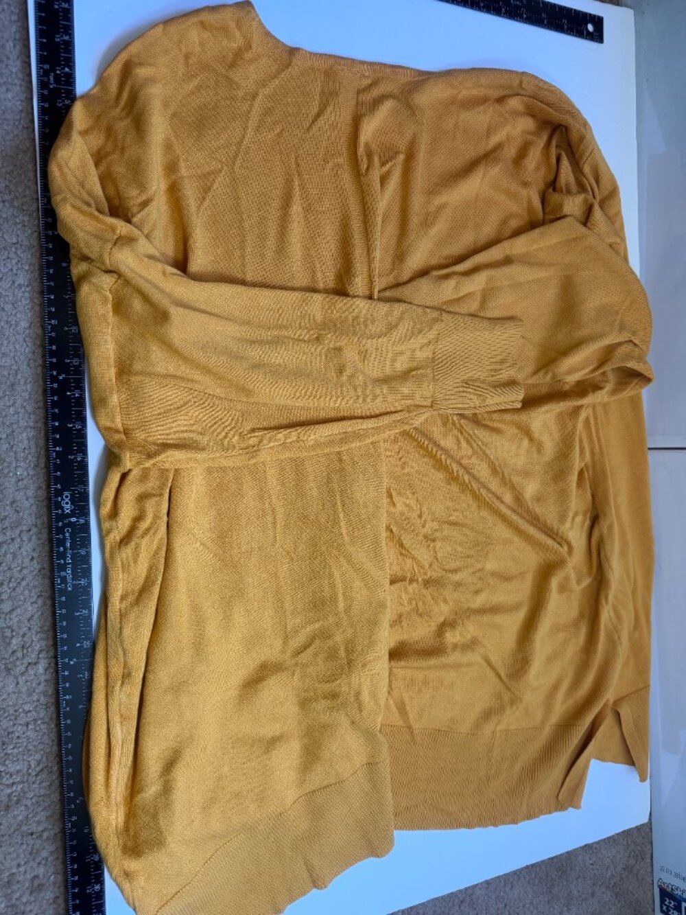 Terra & Sky Mustard Yellow Cardigan W 3X - Picture 3 of 5
